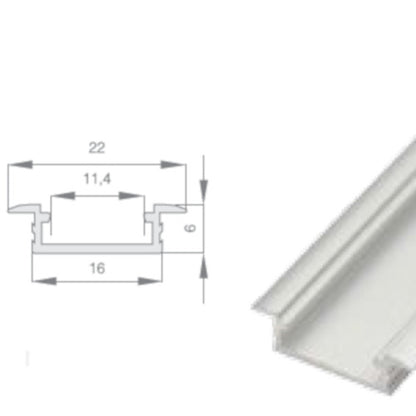 MX-SO03 ugradni srebrni plitki aluminijski profil image 1