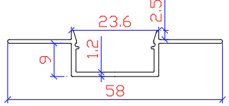MX-SO01 ugradni srebrni široki aluminijski profil image 1