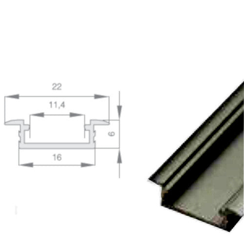 MX-SO03B ugradni crni plitki aluminijski profil image 1