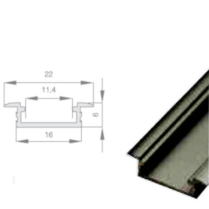 MX-SO03B ugradni crni plitki aluminijski profil image 1
