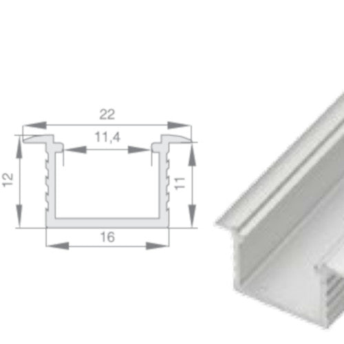 MX-SO05 ugradni srebrni duboki aluminijski profil image 1