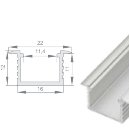 MX-SO05 ugradni srebrni duboki aluminijski profil image 1